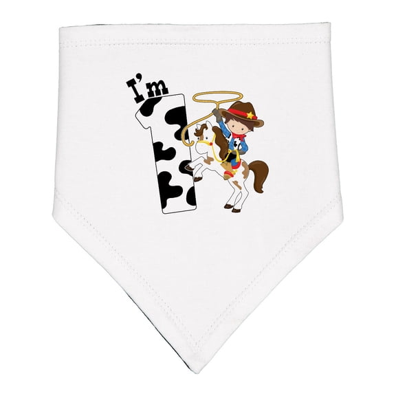 Inktastic I'm One-cowboy Riding Horse Birthday Baby Bandana Bib