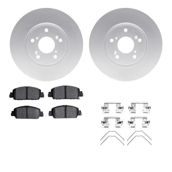 Dynamic Friction Company Front Geospec Brake Rotors with 5000 Advanced Brake Pads includes Hardware 4512-59142