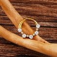 thumbnail image 6 of Right Grand ASTM F136 Titanium 16G Hinged Daith Earring Segment Hoop 8mm/10mm CZ Septum Clicker Nose Ring Piercing Body Jewelry, 6 of 10