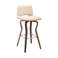 thumbnail image 2 of Gerty 26" Swivel Cream Faux Leather and Walnut Wood Bar Stool, 2 of 10