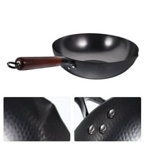 YSNOOWE Wrought Iron Wok Non Stick Round Traditional Hand Forged 1Pack 21.1In