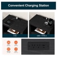 thumbnail image 5 of Nightstand with Charging Station, Bedside Table with Drawer & USB, Black, 5 of 9