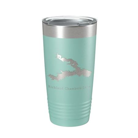 

Richland Chambers Lake Reservoir Map Tumbler Travel Mug Insulated Laser Engraved Coffee Cup Texas 20 oz Teal