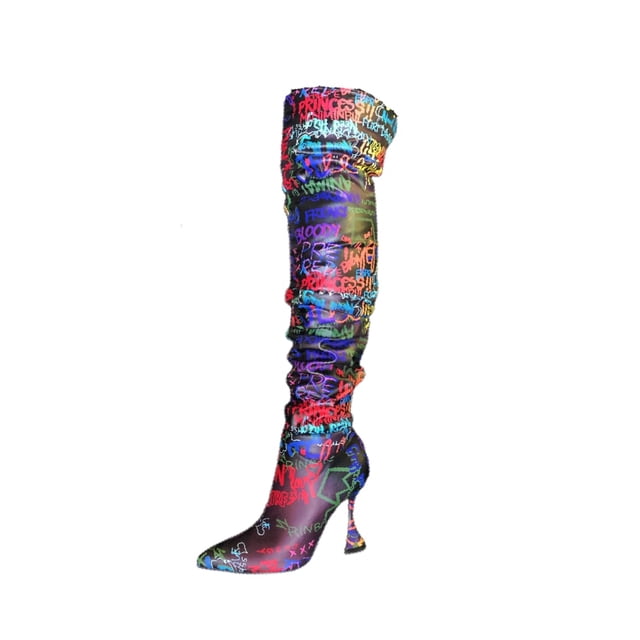 Botas Largas de tacon para Dama Hanna MX Revive Black Multicolor