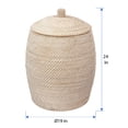 thumbnail image 5 of Kouboo Laguna Rattan Beehive Hamper With Liner, Removable Cotton Liner, Laundry, Bathroom, Kids Room, Nursery, Hamper With Lid, White Wash, 5 of 5