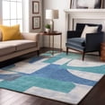 thumbnail image 7 of Addison Rugs Mayfield Premium Machine Washable Transitional Mid Century Teal Rectangle Rug, 10' x 14', 7 of 7