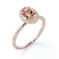thumbnail image 3 of JeenMata 1.15 Carat Oval cut created morganite and Moissanite Engagement Ring in 18k Gold Over Sterling Silver, 3 of 6