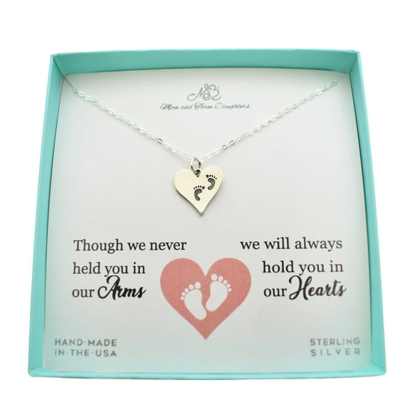 Woman's Sterling Silver Footprint Pendant on an 18" Sterling Silver Cable Chain, Miscarriage Gift, Loss of Infant, Infant Loss