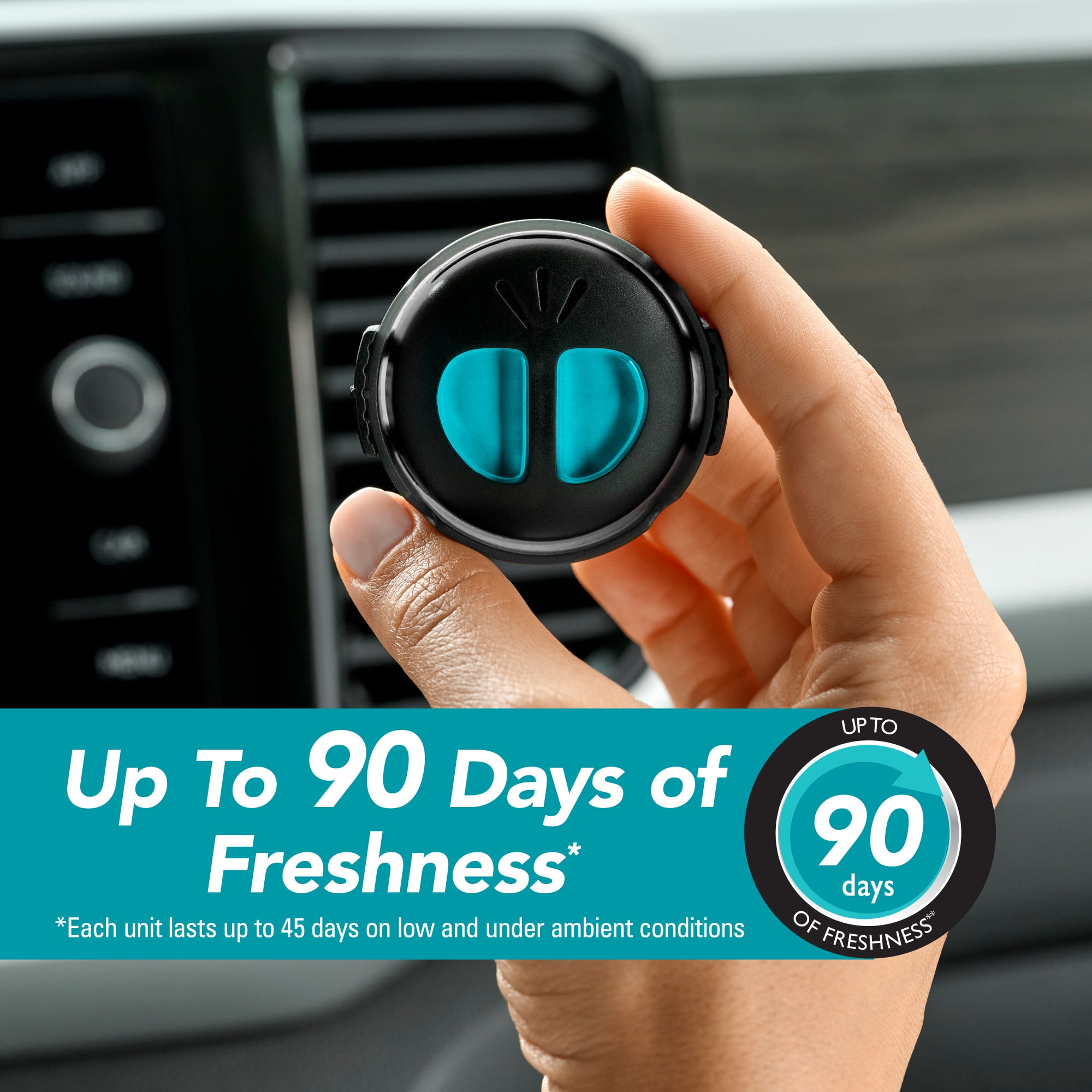Refresh Your Car Mini Diffuser Car Air Fresheners, Coastal Rush Scent, 2 Pack