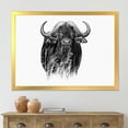 thumbnail image 3 of Designart 'Black and White Portrait Of Buffalo IV' Farmhouse Framed Art Print, 3 of 4