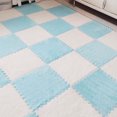 thumbnail image 1 of MesaSe 5PCS Plush Puzzle Foam Floor Mat Plush Area Rug Interlocking Floor Tiles for Flooring Farmhouse - White, 1 of 3