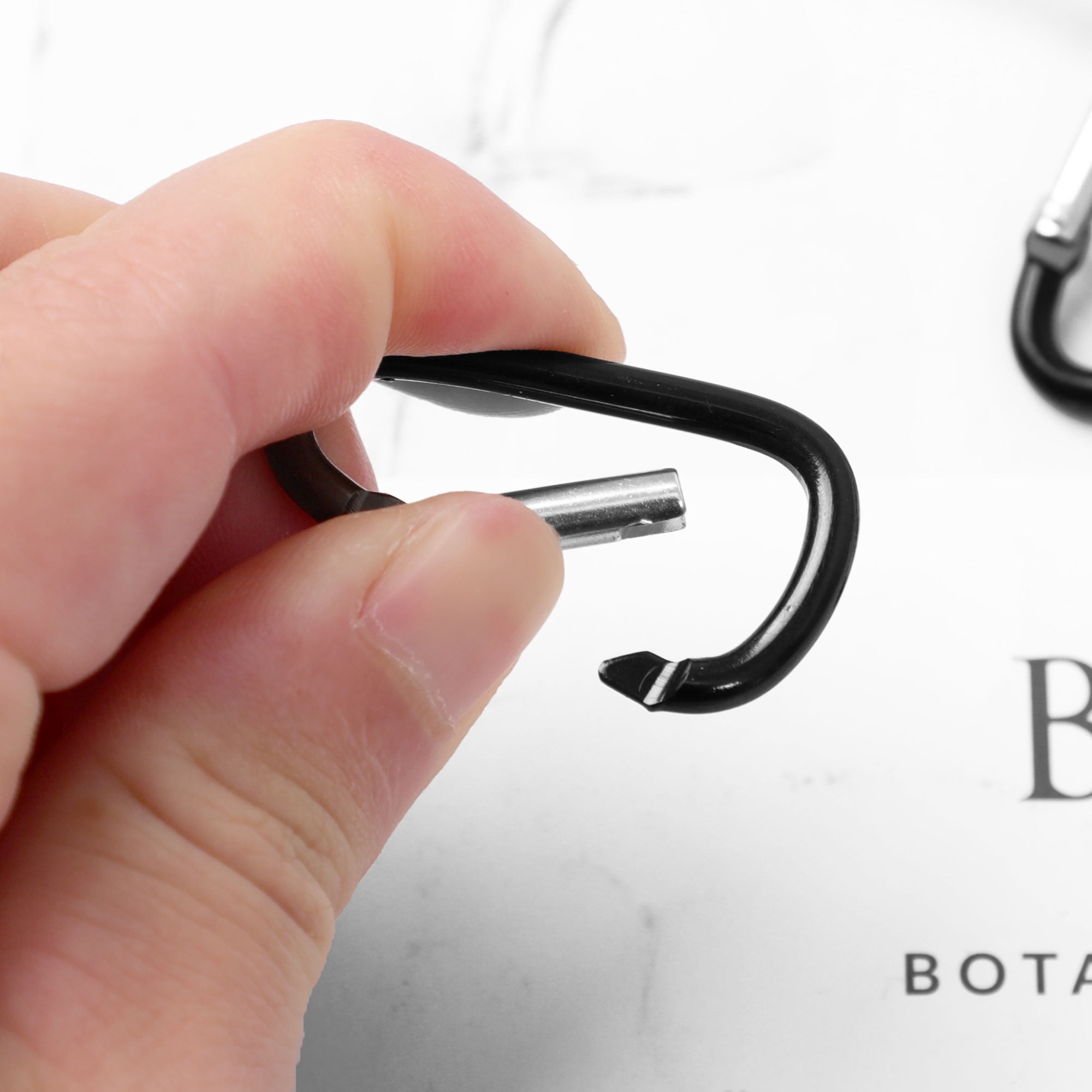 Unique Bargains 10PCS Carabiner Keychain Clip, Black Metal D Ring Snap Hooks for Hanging