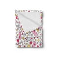 thumbnail image 2 of Anime Soft Flannel Fleece Throw Blanket, Japanese Cartoon Pattern Nursery Happy Bunnies Cupcakes Hearts Flowers Composition, Cozy Plush for Indoor and Outdoor Use, 50" x 60", Multicolor, by Ambesonne, 2 of 5