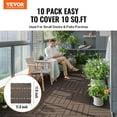 thumbnail image 2 of VEVOR Interlocking Deck Tiles Plastic Wood 10 Pack 12"x12" Waterproof for Porch, 2 of 9