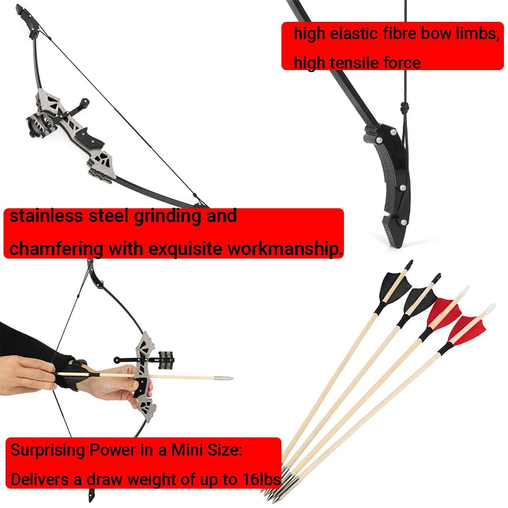 AMEYXGS Archery 16lbs Mini Recurve Bow 19'' Small Bow Archery Kid Practice