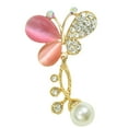 thumbnail image 1 of Broche de mariposa con perlas de Cristal jinwen Ramillete Rosado Broche de perla con broche de flor, 1 of 7