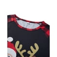 thumbnail image 5 of Matching Family Christmas Pajamas Set, Santa Elk Print Long Sleeve Letters Print T-shirt with Plaid Pants, 5 of 7