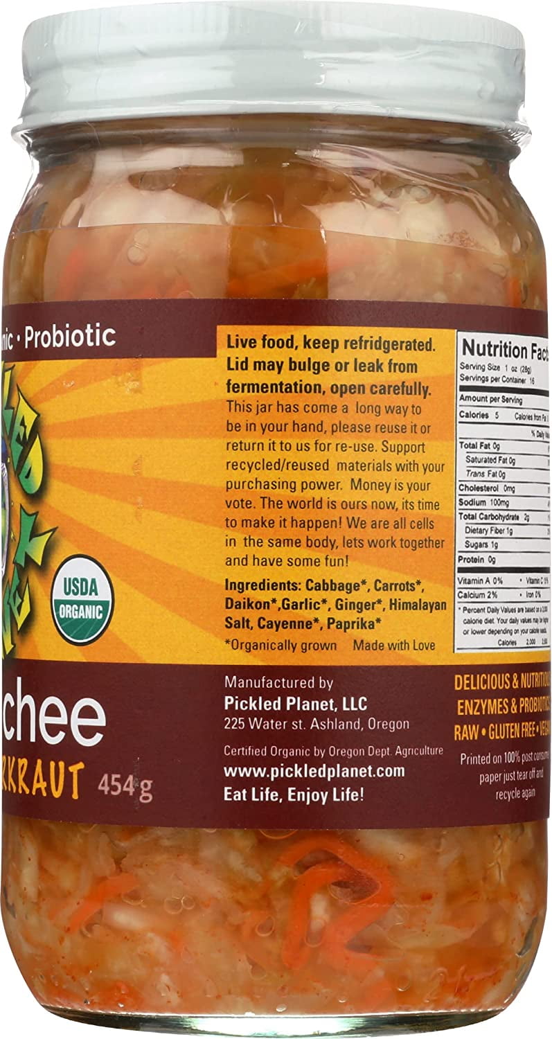 Pickled Planet Organic Raw Lil Kim Chee Sauerkraut, 16 Ounce -- 6 per case.