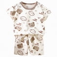 thumbnail image 4 of Gibobby Toddler Clothes for Boys Little Boy Outfit Child Kids Summer Cartoon Printed Short Sleeve Running Suit 6M 12M 18M 24M 3T 4T T-Shirt +Shorts 2 Pieces Set(9-18 Months,Brown), 4 of 4