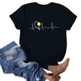 thumbnail image 1 of Pntutb Hauts Courts pour Femmes Liquidation Mode pour Femmes Imprimé Manches Courtes Blouse Ample Drôle Col Rond T-Shirt Hauts, 1 of 3