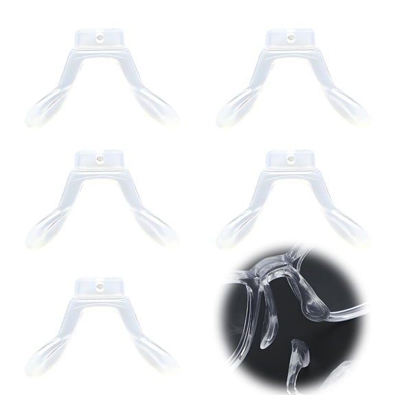 HBMYN 5Pcs Eyeglass Nose Pads,U Shape Nose Pads for Glasses,Screw-On Nosepads,Anti-Slip Silicone Nose Pads for Eyeglasses