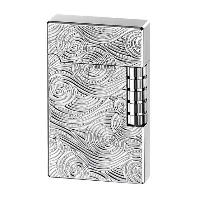 Wdhugt Metal Refillable Soft Flame Lighter Windproof With Clear Casing And Engraved Stripes For Candle Home Use No Gas Included Silver Lighter Silver