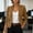Khaki, variant on QIYAGBSA Blazer for Women Soft Slim Fit Notched Lapel Two Button Long Sleeve Fall Casual Office Outerwear Lightweight Layer for Cool Days Everyday Wear (Black, XL)