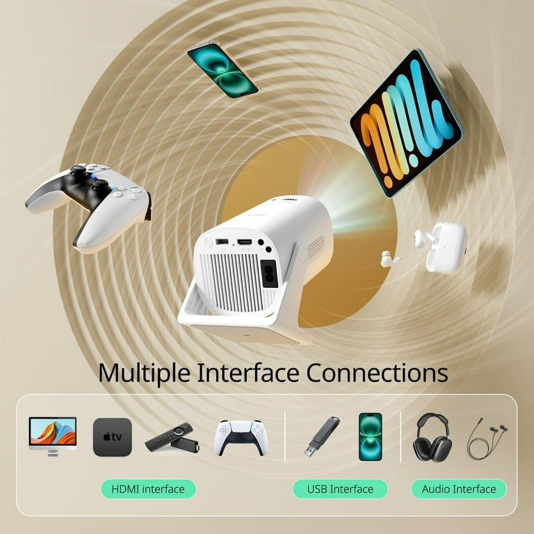 Apeman Mini Projector 1080P Supported, 4500 Lumens, VGA PC Gaming