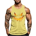 thumbnail image 2 of Camiseta sin mangas de cuello redondo para hombre, con estampado de Halloween, cuello redondo, estilo informal, deportiva, para hombre, 2 of 5
