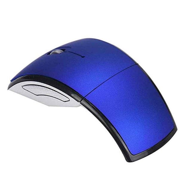 keepw Wireless Folding Mouse Replacement Portable Mice External Portable Home Electronic Cordless Laptop Desktop Accessory White Blue