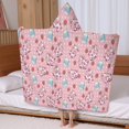 thumbnail image 5 of Pink Cow Milk Strawberry Pattern Hooded Bath Towel，60"x35" for Ages 3 To 12 Kids, Quick Dry Lightweight Soft Microfiber Hood Beach Towel Cover Up for Kids, 5 of 7