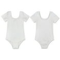 thumbnail image 4 of DPOIS Kids Girls Strechy Short Sleeve Ballet Dance Gymnastics Leotard White 10, 4 of 7
