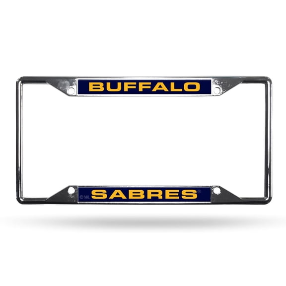 Buffalo Hockey Sabres All Corner EZ View Chrome Metal Laser Cut License Plate Frame
