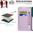 thumbnail image 5 of RFID Blocking Card Holder Slot for Samsung S21 Wallet Case, Folio Protective Wallet Pocket Credit Slots Retro Flip PU Leather Card Holder Kickstand Cover For Samsung Galaxy S21,Purple, 5 of 10