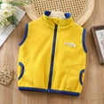 thumbnail image 6 of Kids Little Boys Girls Fleece Vest Printed Full Zipper Sleeveless Jacket with Pockets Fall Winter Outwear Soft Warm Coat, 6 of 6