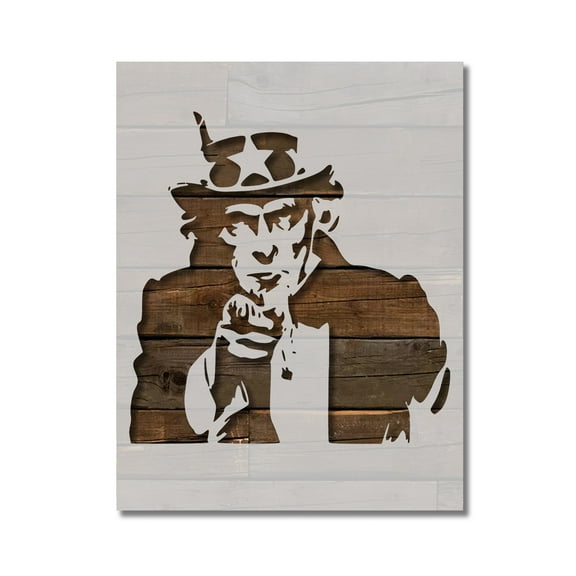 Uncle Sam Stencil USA Government Template Reusable 8.5 x 11 for Painting on Walls, Wood, Etc. By Stencilville