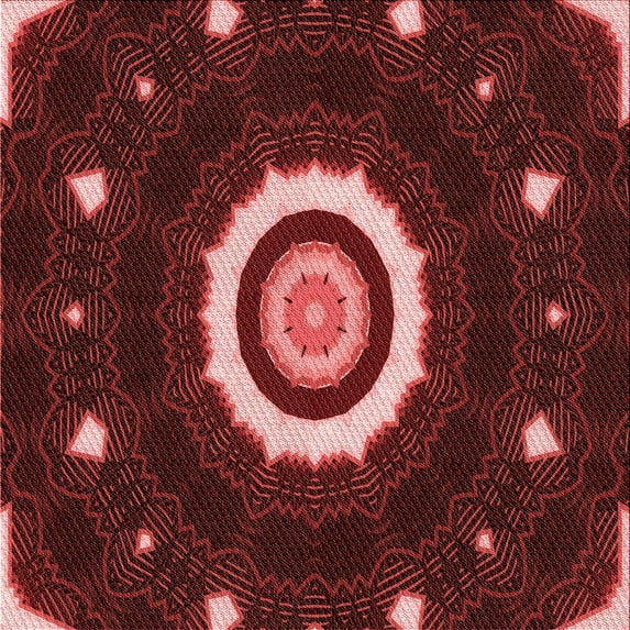 Ahgly Company Machine Washable Indoor Square Transitional Cherry Red Area Rugs, 7' Square