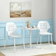 thumbnail image 2 of Costway Metal Dining Chair Set of 4 Armless Kitchen Hollowed Backrest & Metal Legs White, 2 of 12