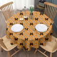 thumbnail image 3 of Orange Black Butterfly Pattern Round Tablecloth 60"x60",Wrinkle Wipeable Table Cloth for Kitchen Dining Room Picnic Patio Party, 3 of 6
