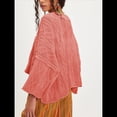thumbnail image 3 of Suéteres Cortos de Punto para Mujer, de Gran Tamaño, con Mangas 3/4 y Cuello Redondo, Informales, para Otoño. Sandía Roja XL, 3 of 6