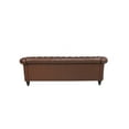 thumbnail image 3 of Chairone House 84" Brown Pu Rolled Arm Chesterfield Three Seater Sofa, 3 of 9