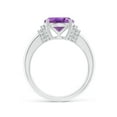 thumbnail image 2 of ANGARA Natural 3.15 Ct. Amethyst with Diamond Classic Ring in 14K White Gold for Women (Ring Size: 7.5), 2 of 10