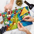thumbnail image 2 of Birthday Cutting Board, Many Vibrant Balloons Wavy Rainbow Ribbons Celebration Mood Special Event, Decorative Tempered Glass Cutting and Serving Board, Large Size, Multicolor, by Ambesonne, 2 of 3