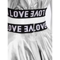 thumbnail image 6 of TTAO Kids Girls Disco Hip Hop Jazz Latin Street Dance Outfits Sequins Metallic Vest and Mesh Tutu Skirt Hairband Set Silver 7-8, 6 of 7