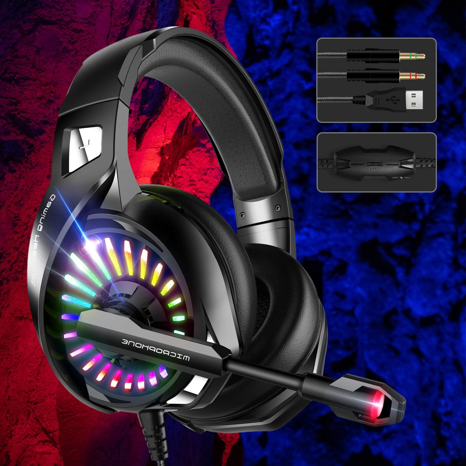 Gaming Headset With 7 1 Surround Sound Noise Canceling Gaming 