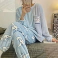 thumbnail image 4 of New Sanrio Cinnamoroll Kawaii Cartoon Pajama Sets Winter Warm Thickened Woman Clothes Plush Homewear Cute Sleepwear Loungewear, 4 of 25