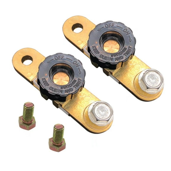 Side Post Battery Disconnect Switch, Ampper Battery Master Switch Isolator for Power Disconnect Cut Off (with Long Bolt, 2 Pack)