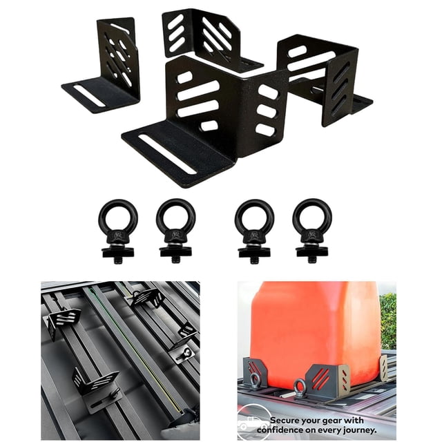 4x Soporte de esquina de acero Reemplazo directo con anillo fijo Accesorios de fácil instalación Accesorios convenientes y fáciles de instalar Negro