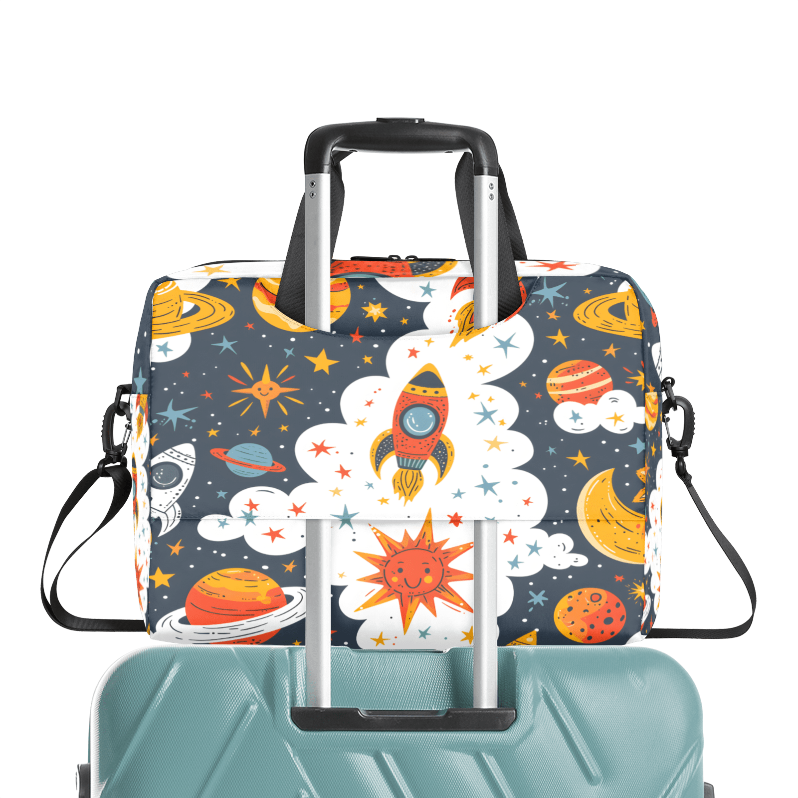 Herdesigns Outer Space Laptop Bag for Women Men, Computer Case Briefcase Messenger Bags, 15-15.6 inch Laptop Sleeve Shoulder Bag