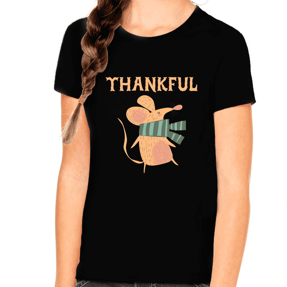 Girls Thanksgiving Shirt Mouse Shirt Funny Thanksgiving Shirts for Girls Fall Tops Kids Thanksgiving Shirt